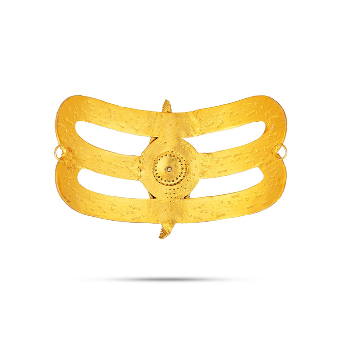 Stone Vibuthi Pattai - 4.75 x 7 Inches | Eye Design Tripundra Tilak/ Thiruneer Pattai for Deity - Head & Face Accessories