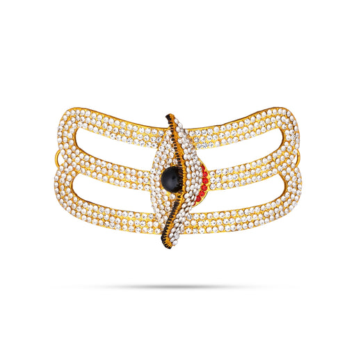 Stone Vibuthi Pattai - 3 x 5 Inches | Eye Design Tripundra Tilak/ Thiruneer Pattai for Deity - Head & Face Accessories