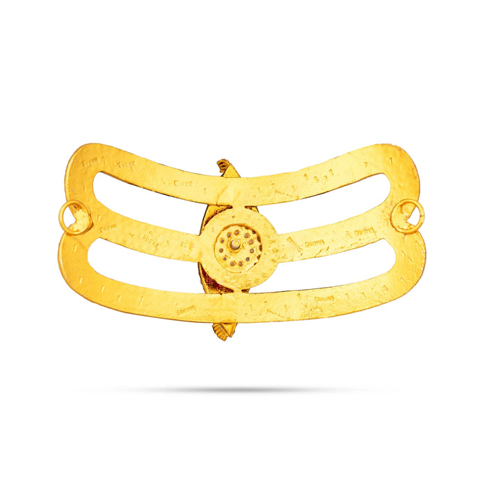 Stone Vibuthi Pattai - 3 x 5 Inches | Eye Design Tripundra Tilak/ Thiruneer Pattai for Deity - Head & Face Accessories