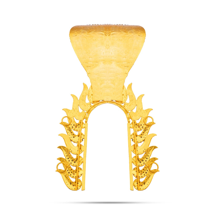 Crown - 9 x 6 Inches | Sudar With Nagam Design Kireedam/ Multicolour Stone Mukut/ Kiridam for Deity - Head & Face Accessories