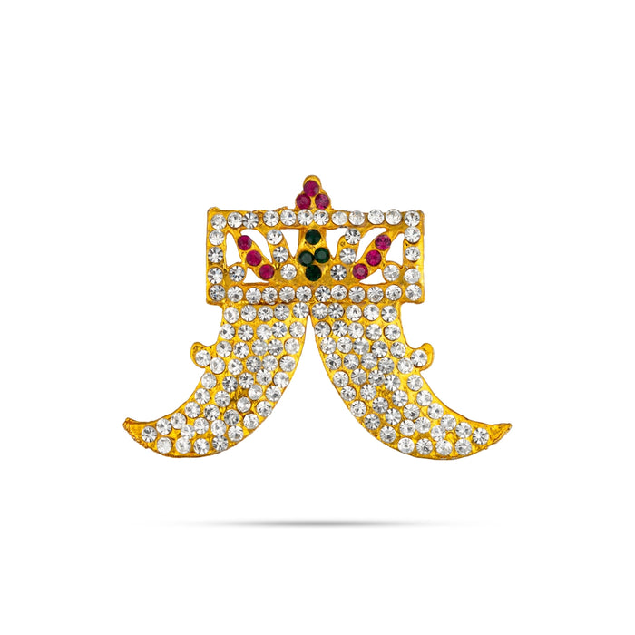 Tiger Nail Design Pendant - 1.75 X 2.25 Inches | Puli Nagam Locket/ Multicolour Stone Dollar For Deity Decor - Neck & Body Accessories