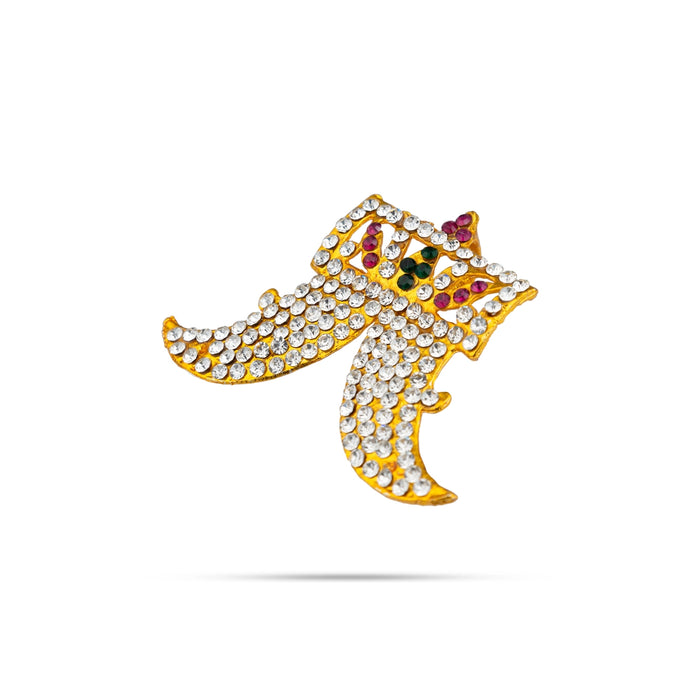 Tiger Nail Design Pendant - 1.75 X 2.25 Inches | Puli Nagam Locket/ Multicolour Stone Dollar For Deity Decor - Neck & Body Accessories