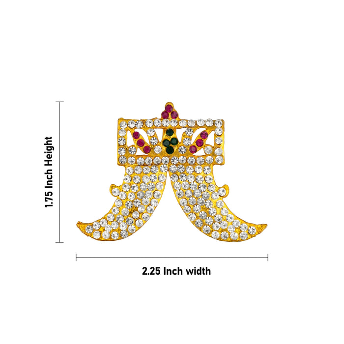 Tiger Nail Design Pendant - 1.75 X 2.25 Inches | Puli Nagam Locket/ Multicolour Stone Dollar For Deity Decor - Neck & Body Accessories