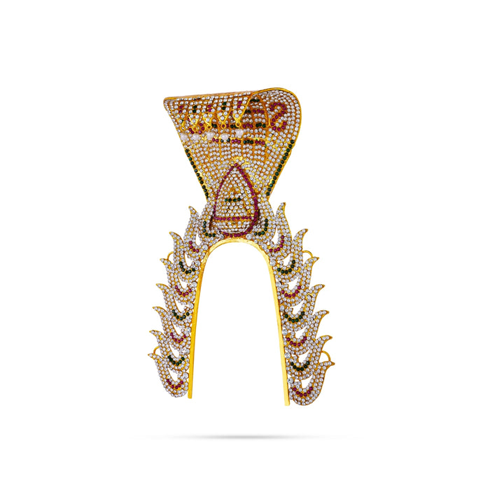 Sudar With Nagam Design Crown - 10 X 6.25 Inches | Jwala Padaga Kireedam/ Multicolour Stone Kiridam For Deity - Head & Face Accessories