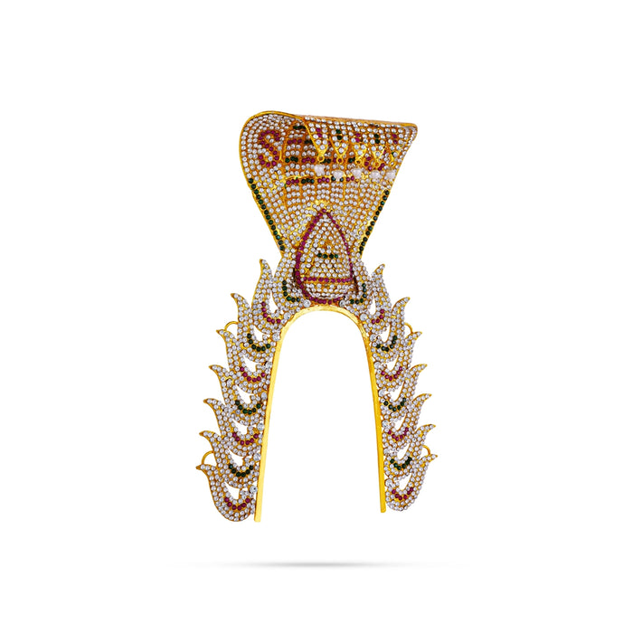 Sudar With Nagam Design Crown - 10 X 6.25 Inches | Jwala Padaga Kireedam/ Multicolour Stone Kiridam For Deity - Head & Face Accessories
