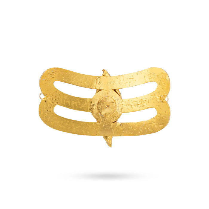 Eye Vibhuti Pattai - 5.5 x 8.5 Inches | Shivan Tilak/ Eye Stone Vibuthi Pattai/ Stone Jewellery for Deity - Head & Face Accessories