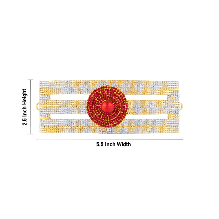 Shivan Vibhuti Pattai - 2.5 x 5.5 Inches | Tripundra Tilak/ Stone Vibuthi Pattai/ Stone Jewellery for Deity - Head & Face Accessories