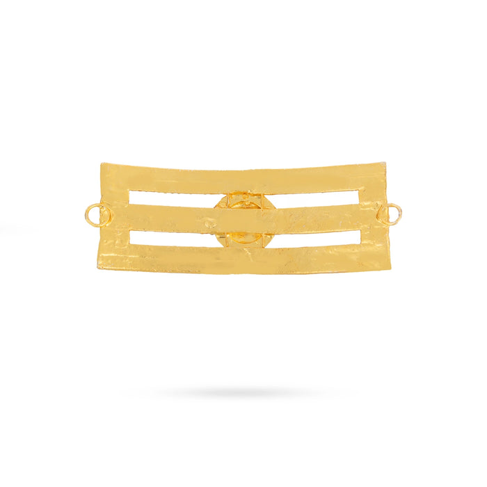 Vibuthi Pattai - 2.5 x 6.5 Inches | Gold Polish & Stone Tripundra Tilak / Vibhuti Pattai for Deity - Head & Face Accessories