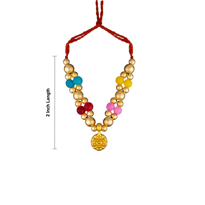 Mala Mukut Set - 2 Inches | Deity Ornament Set / Beaded Necklace & Earrings for Krishna Idol