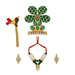 Mala Mukut Set - 1.5 Inches | God Accessory Set/ Crown, Necklace & Earrings For Krishna Bhagawan - Deity Accessories