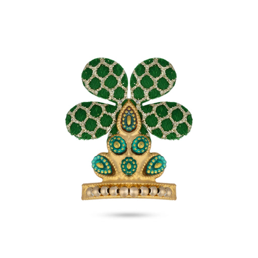 Mala Mukut Set - 1.5 Inches | God Accessory Set/ Crown, Necklace & Earrings For Krishna Bhagawan - Deity Accessories