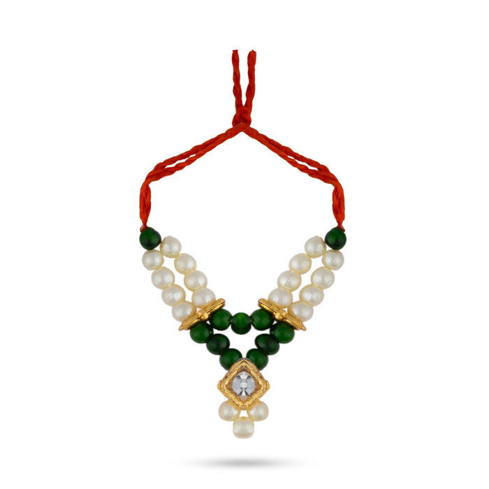 Mala Mukut Set - 1.5 Inches | God Accessory Set/ Crown, Necklace & Earrings For Krishna Bhagawan - Deity Accessories