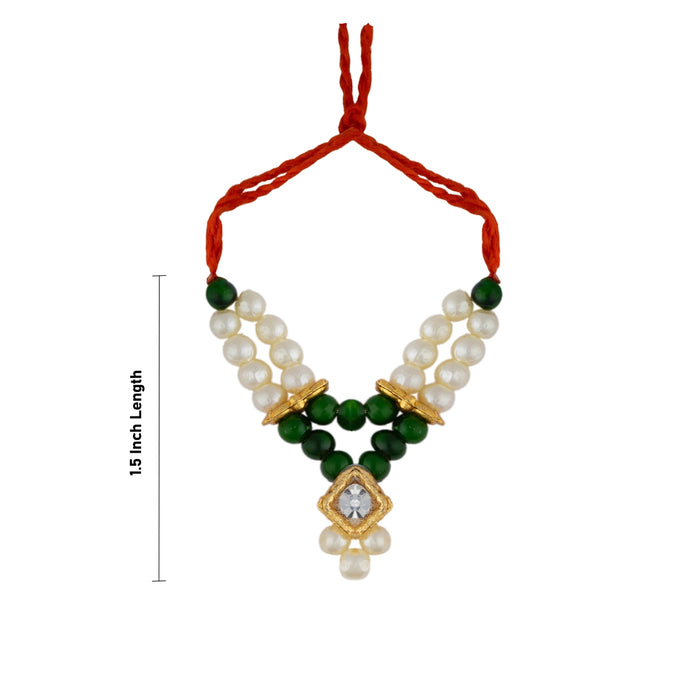 Mala Mukut Set - 1.5 Inches | God Accessory Set/ Crown, Necklace & Earrings For Krishna Bhagawan - Deity Accessories