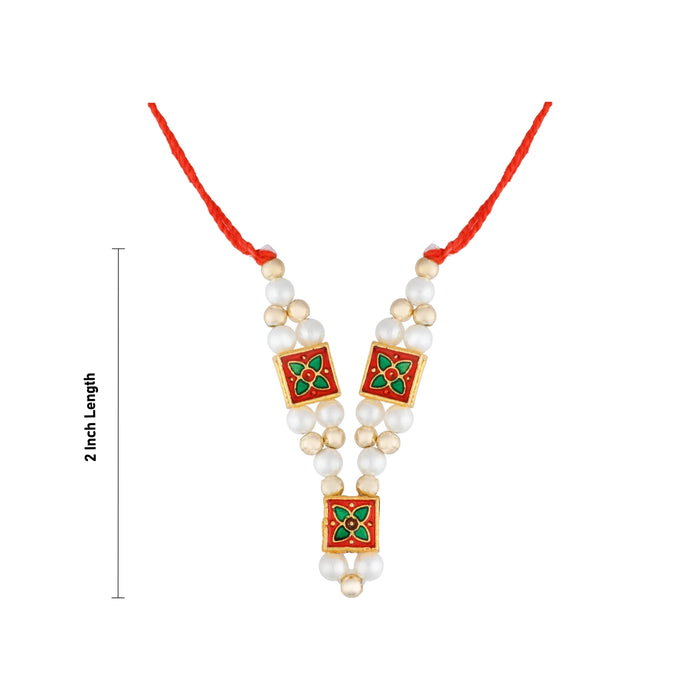 Mala Mukut Set - 2 Inches | Krishna Mukut with Peacock Feather/ Ornament Set for Deity Decoration