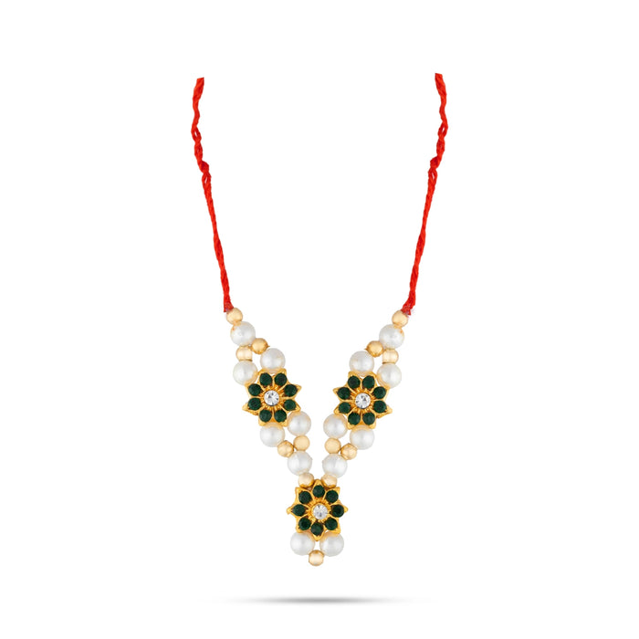 Mala Mukut Set - 2 Inches | Decorative God Idol Jewelry Set/ Mukut, Mala & Earrings for Krishna Idol