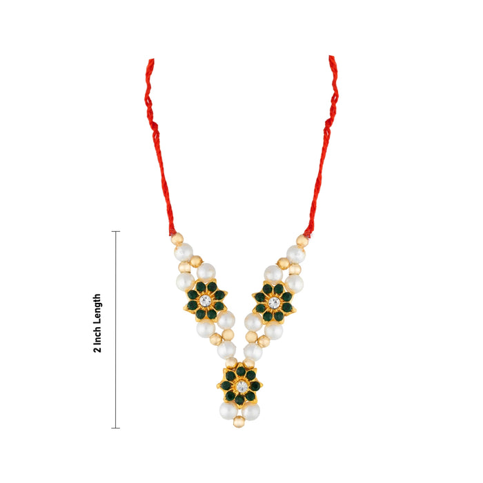 Mala Mukut Set - 2 Inches | Decorative God Idol Jewelry Set/ Mukut, Mala & Earrings for Krishna Idol