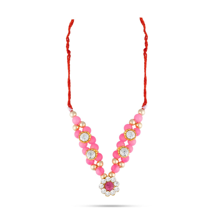Mala Mukut Set - 2 Inches | Elegant Krishna deity jewellery Set/ Kireedam, Necklace & Earrings for Temple Decor