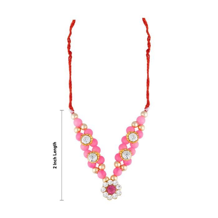 Mala Mukut Set - 2 Inches | Elegant Krishna deity jewellery Set/ Kireedam, Necklace & Earrings for Temple Decor
