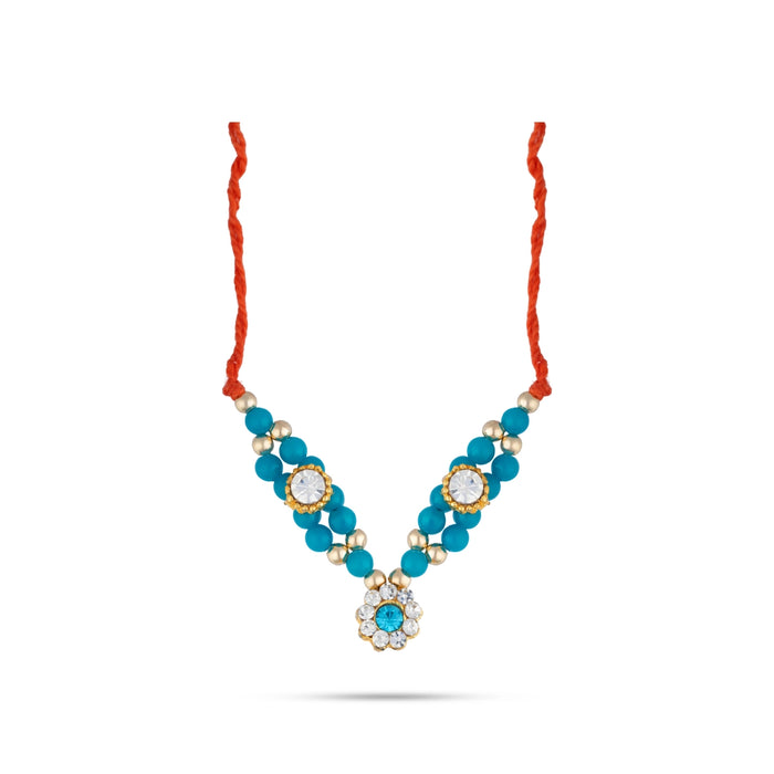 Mala Mukut Set - 1.5 Inches | Peacock Feather Krishna Ornament Set / Deity Necklace, Crown & Earrings