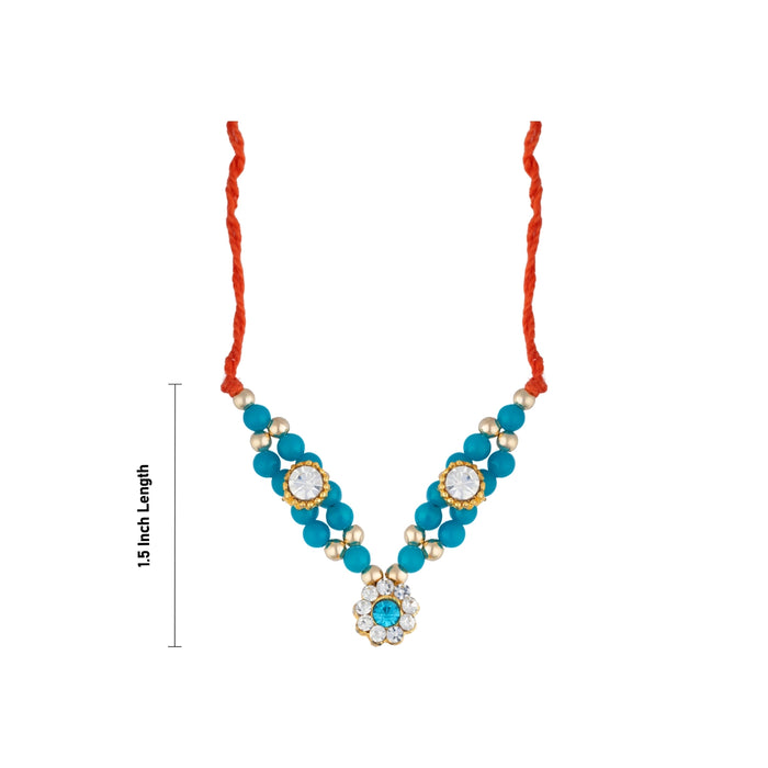 Mala Mukut Set - 1.5 Inches | Peacock Feather Krishna Ornament Set / Deity Necklace, Crown & Earrings