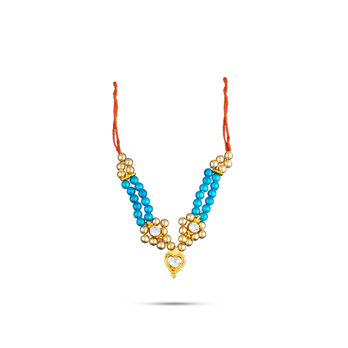 Mala Mukut Set - 2 Inches | God Idol Jewelry Set/ Mukut, Mala & Earrings for Krishna Decoration