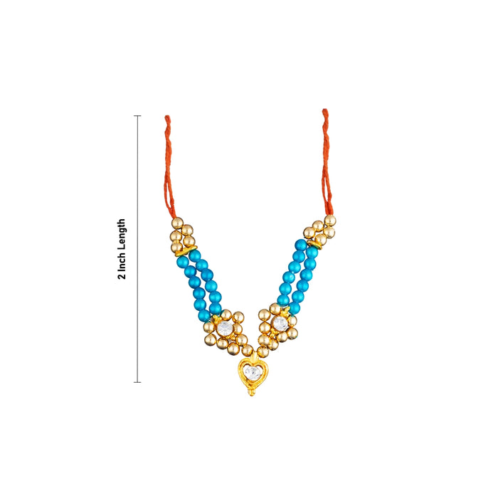 Mala Mukut Set - 2 Inches | God Idol Jewelry Set/ Mukut, Mala & Earrings for Krishna Decoration