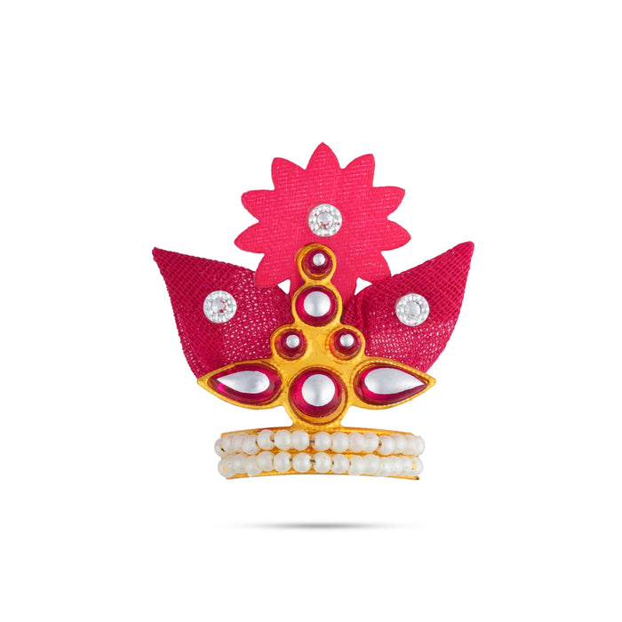 Mala Mukut Set - 1.5 Inches | Crown with Beaded Necklace/ Deity jewellery/ God Ornament for Pooja