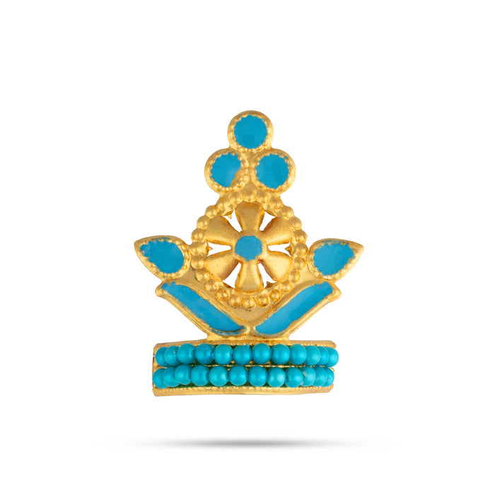 Mala Mukut Set - 2 Inches | Deity Jewelry Set / Mukut, Mala & Earrings For Krishna Alangaram