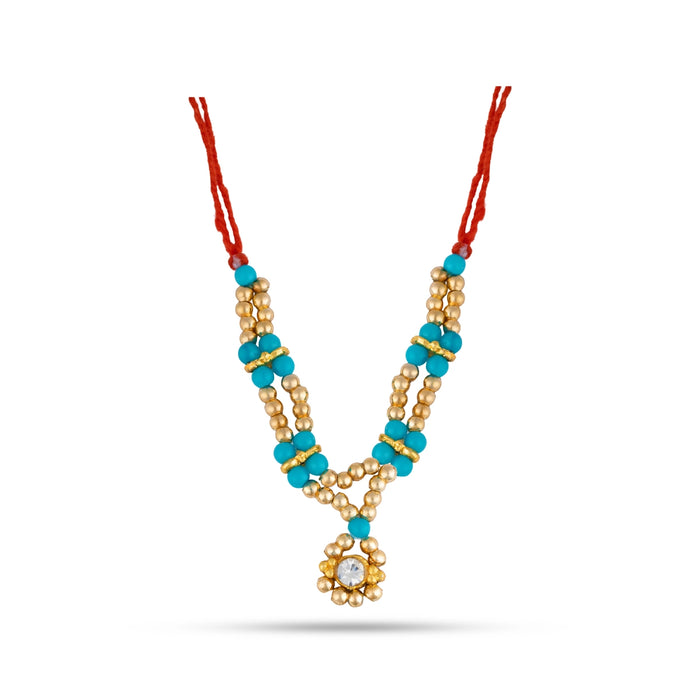 Mala Mukut Set - 2 Inches | Deity Jewelry Set / Mukut, Mala & Earrings For Krishna Alangaram