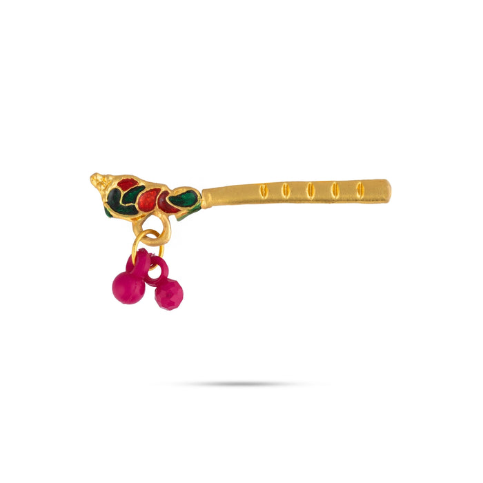 Mala Mukut Set - 2 Inches | Deity Jewelry Set / Mukut, Mala & Earrings For Krishna Alangaram