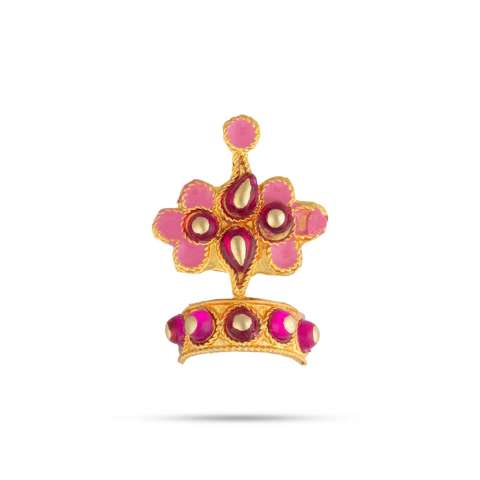 Mala Mukut Set - 2 Inches | Lord Krishna Jewellery Set / Crown, Mala & Earrings for Deity Decoration