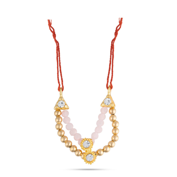 Mala Mukut Set - 2 Inches | Lord Krishna Jewellery Set / Crown, Mala & Earrings for Deity Decoration