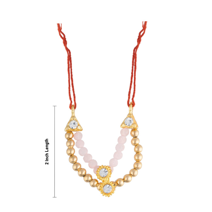 Mala Mukut Set - 2 Inches | Lord Krishna Jewellery Set / Crown, Mala & Earrings for Deity Decoration
