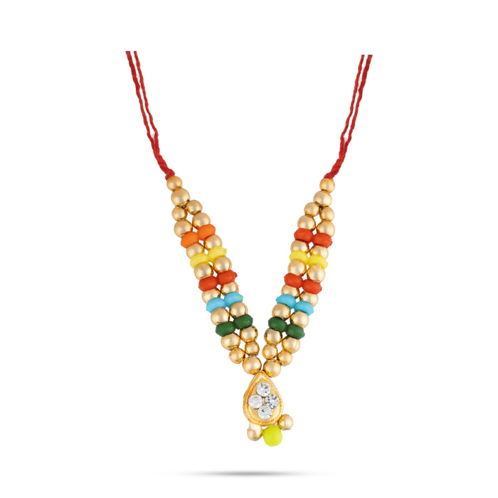 Mala Mukut Set - 2 Inches | Krishna Deity Accessory Set/ Decorative Mukut, Mala & Earrings for Temple Decor
