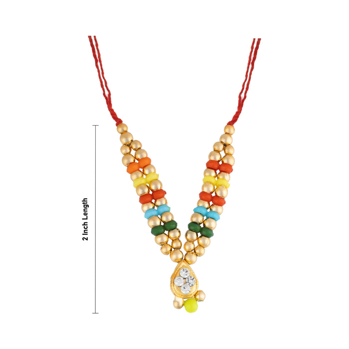 Mala Mukut Set - 2 Inches | Krishna Deity Accessory Set/ Decorative Mukut, Mala & Earrings for Temple Decor