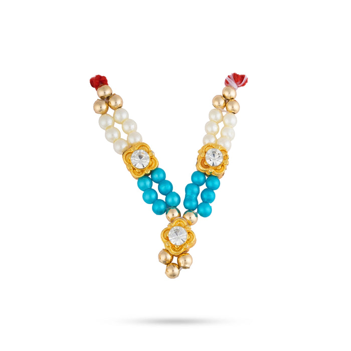 Mala Mukut Set - 1.75 Inches | Krishna Crown, Necklace & Earrings / Decorative Idol Jewelry Set