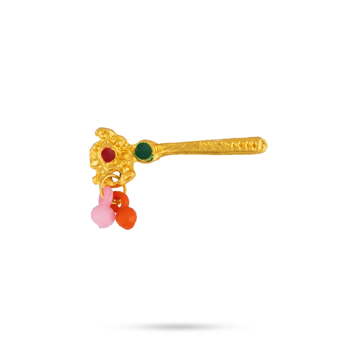 Mala Mukut Set - 1.75 Inches | Krishna Crown, Necklace & Earrings / Decorative Idol Jewelry Set