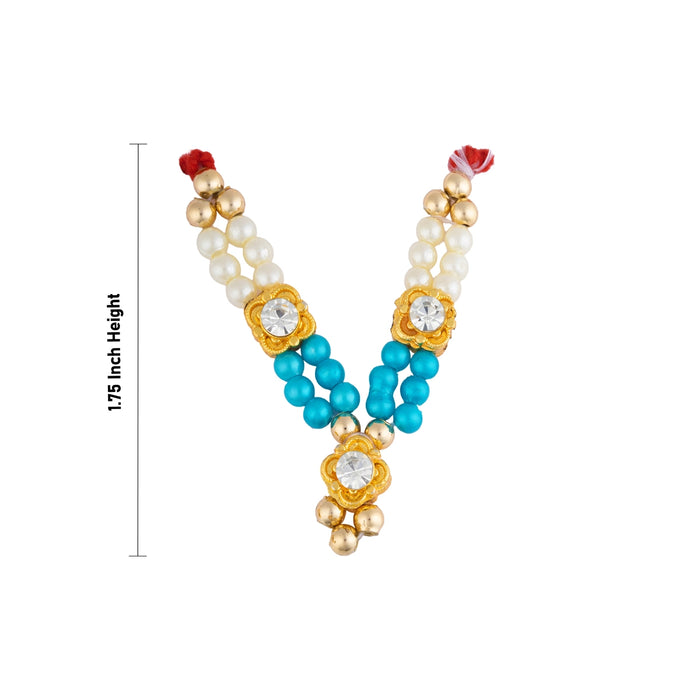 Mala Mukut Set - 1.75 Inches | Krishna Crown, Necklace & Earrings / Decorative Idol Jewelry Set