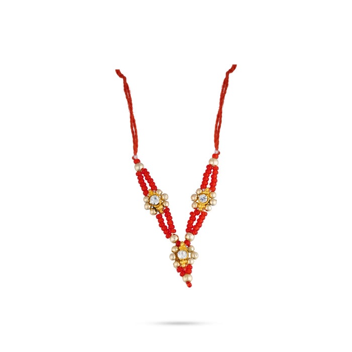 Mala Mukut Set - 2 Inches | Decorative Krishna Crown with Necklace & Ear Studs for Deity Adornment