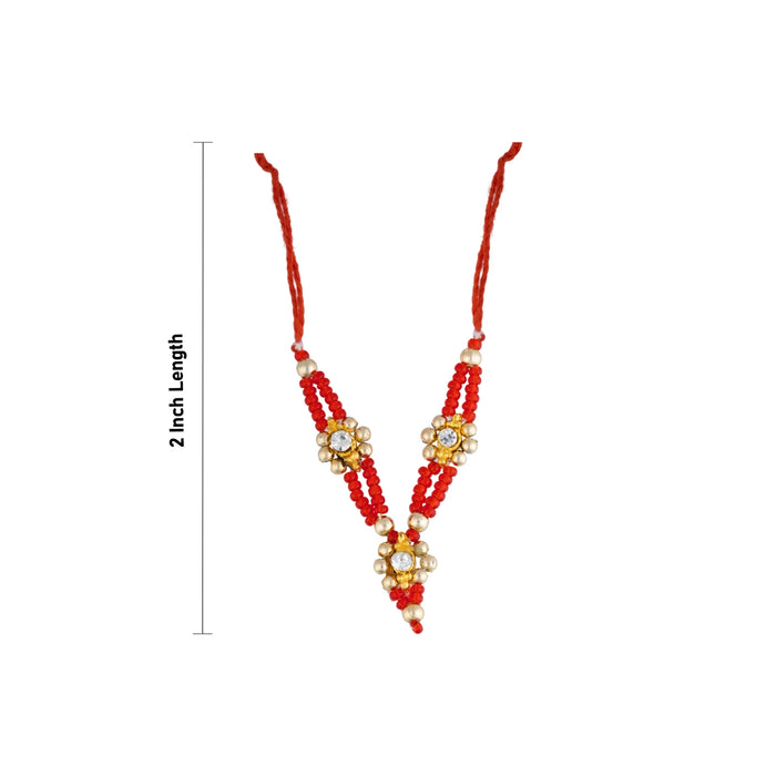 Mala Mukut Set - 2 Inches | Decorative Krishna Crown with Necklace & Ear Studs for Deity Adornment
