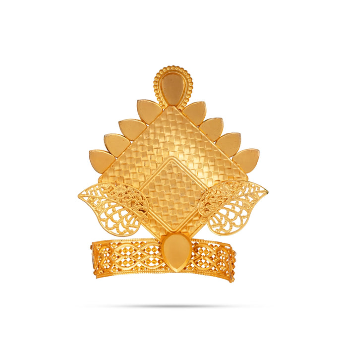 Imitation God Mukut - 4 x 3.5 Inches | Traditional Idol Crown / Decorative Stone Studded Crown for Deity