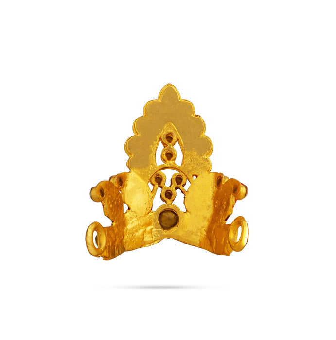 Crown - 1.5 x 1.25 Inches | Multicolour Stone & Enamel Kireedam / Mukut / Kiridam for Deity Decor