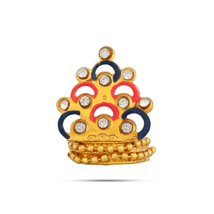 Imitation Mukut - 1.25 x 0.75 Inches | Stone God Crown / Decorative Deity Alankaram for Festivals & Pooja