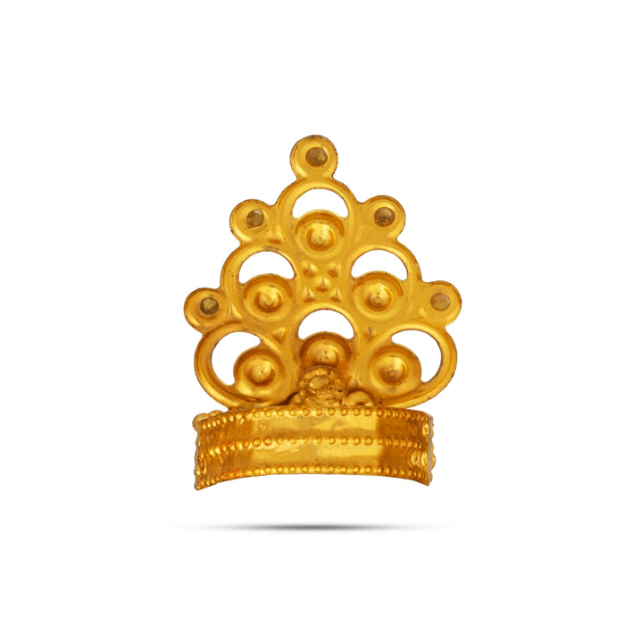 Imitation Mukut - 1.25 x 0.75 Inches | Stone God Crown / Decorative Deity Alankaram for Festivals & Pooja