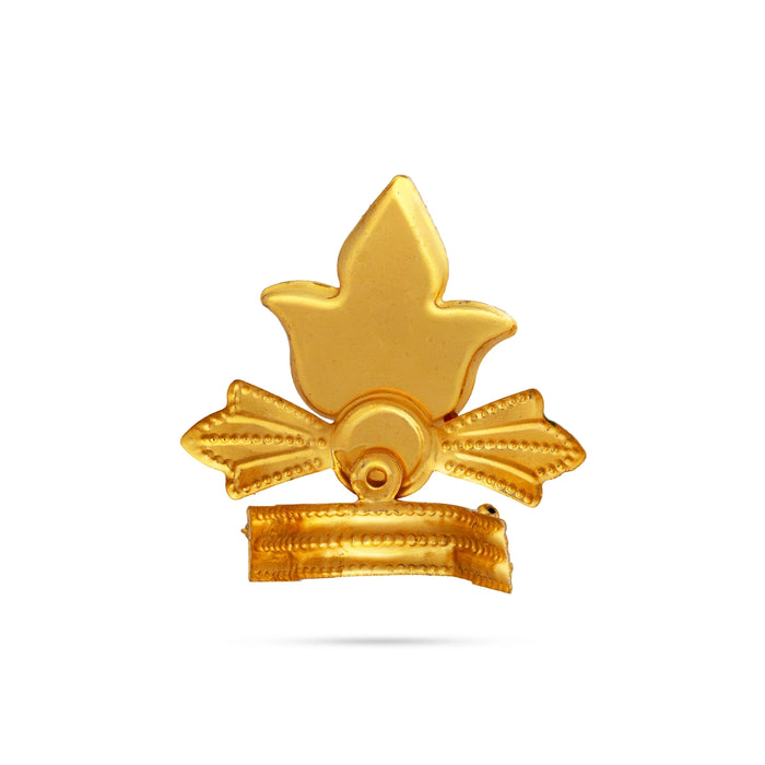 Decorative Mukut - 1.5 x 1 Inches | Deity Head Ornament/Lotus Crown / Divine Idol Alankaram for Temple Rituals