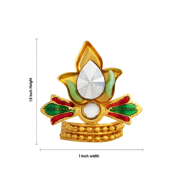 Decorative Mukut - 1.5 x 1 Inches | Deity Head Ornament/Lotus Crown / Divine Idol Alankaram for Temple Rituals