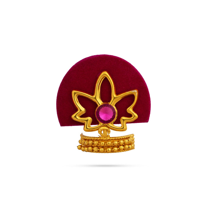Imitation God Mukut - 1.5 x 1 Inches | Velvet Crown/ Spiritual Idol Ornament for Festival Decoration