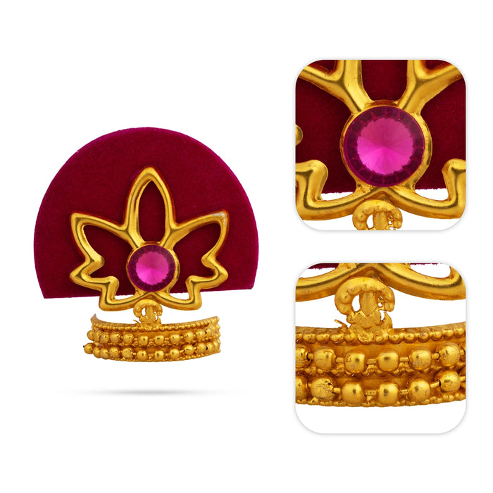 Imitation God Mukut - 1.5 x 1 Inches | Velvet Crown/ Spiritual Idol Ornament for Festival Decoration