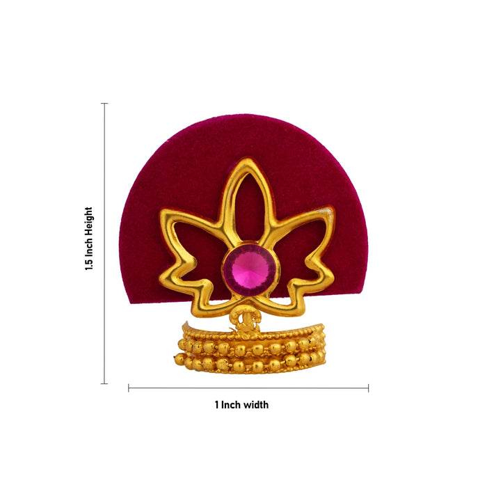 Imitation God Mukut - 1.5 x 1 Inches | Velvet Crown/ Spiritual Idol Ornament for Festival Decoration