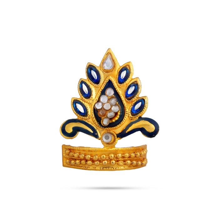Imitation Mukut - 1.75 x 1 Inches | God Crown/ Decorative Deity Kireedam/ Swamy Alankaram For Temple & Festival